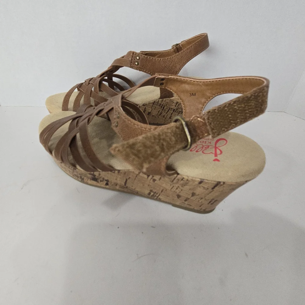 Cork Wedge Sandals, Size 3
